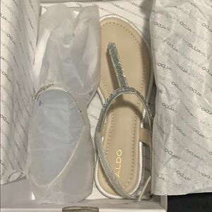 Aldo Metallic Studded Sandals Brand New